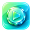 VidMint アプリのロゴ – 再生ボタンがあしらわれたミントグリーンのコイン